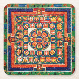 Mandala Cosmic Diagram for Meditation Underlägg Papper Kvadrat