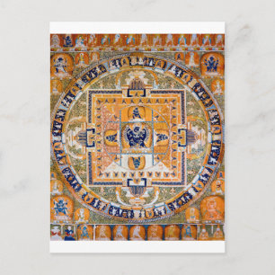 Mandala Cosmic Diagram for Meditation Vykort