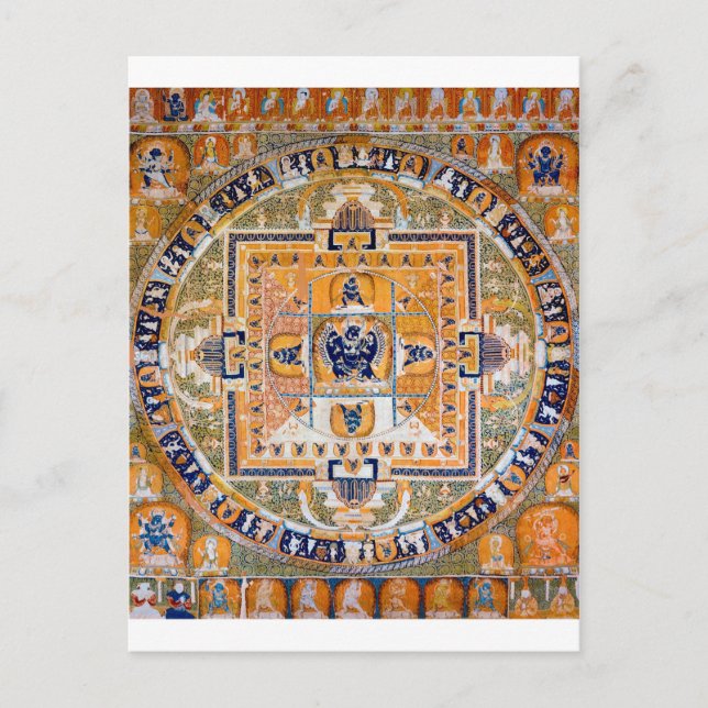 Mandala Cosmic Diagram for Meditation Vykort (Framsida)