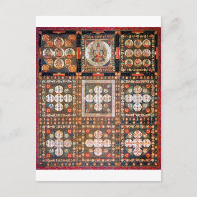 Mandala Cosmic Diagram for Meditation Vykort (Framsida)