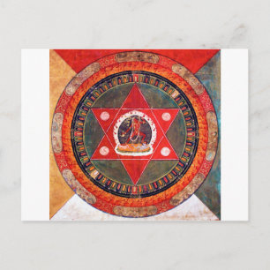 Mandala Cosmic Diagram for Meditation Vykort