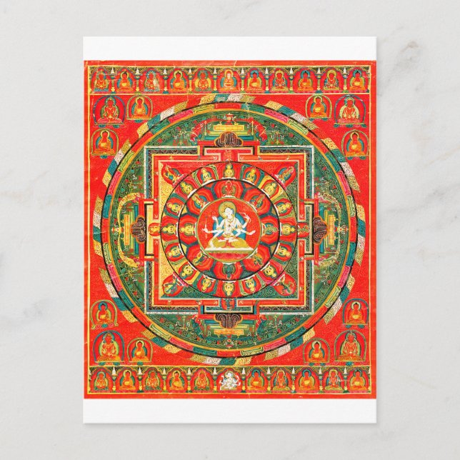 Mandala Cosmic Diagram for Meditation Vykort (Framsida)