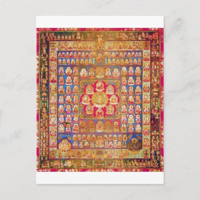 Mandala Cosmic Diagram for Meditation Vykort (Framsida)