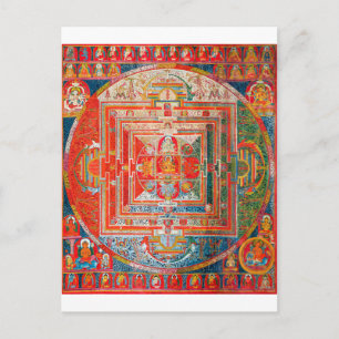 Mandala Cosmic Diagram for Meditation Vykort
