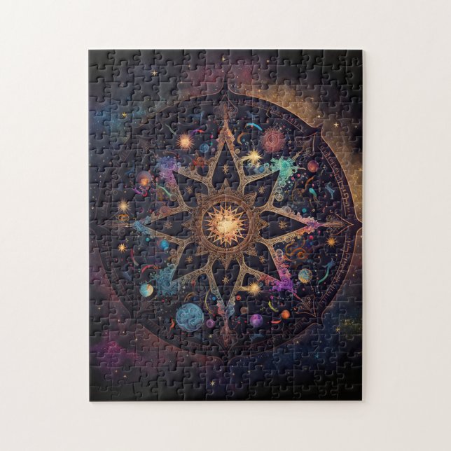 Mandala Cosmic Visionary Art Jigszle Puzzle Pussel (Vertikal)