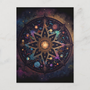 Mandala Cosmic Visionary Art Postcard Vykort