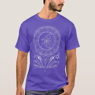 Mandala Crescent Måne Witchcraft Crystals Pagan Oc T Shirt
