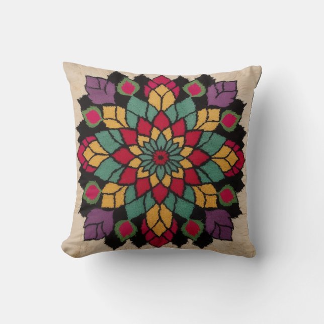 Mandala Cushions: Konstnärlig komfort för ditt liv Kudde (Framsida)
