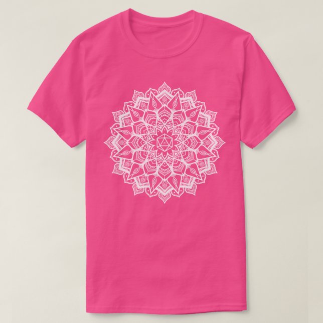 Mandala D20 Dice Mönster T Shirt (Design framsida)