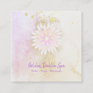 *~* Mandala Dahlia Pastel Lavender Peach AP2 Fyrkantigt Visitkort