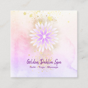 *~* Mandala Dahlia Pastel Lavender Rosa Fyrkantigt Visitkort