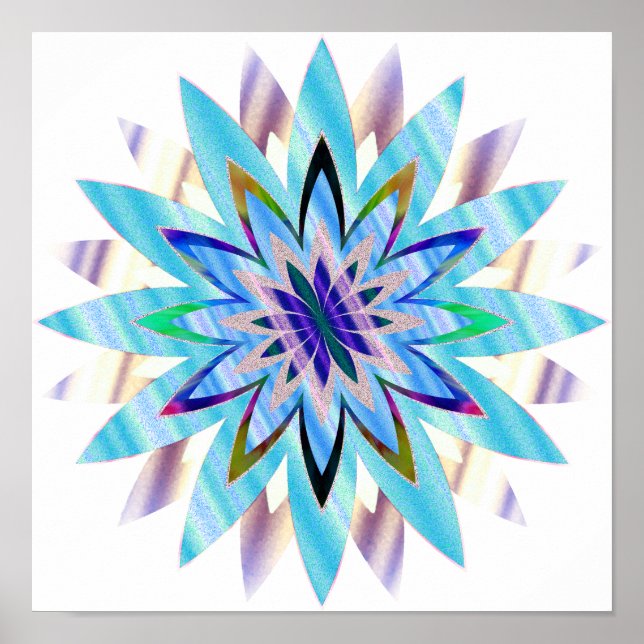 Mandala Damask Lotus Flower Art Elegant Poster (Framsidan)