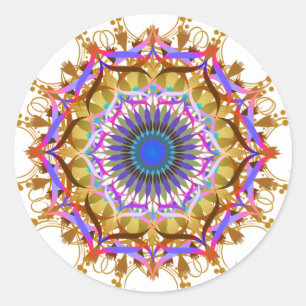 Mandala Damask Lotus Flower Art Elegant Runt Klistermärke