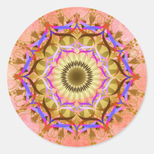 Mandala Damask Lotus Flower Art Elegant Runt Klistermärke