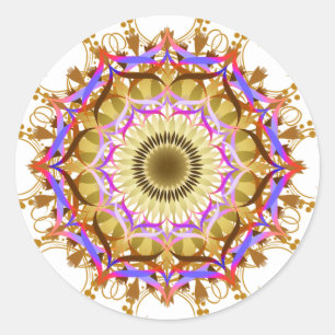 Mandala Damask Lotus Flower Art Elegant Runt Klistermärke