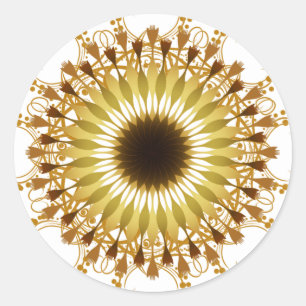 Mandala Damask Lotus Flower Art Runt Klistermärke