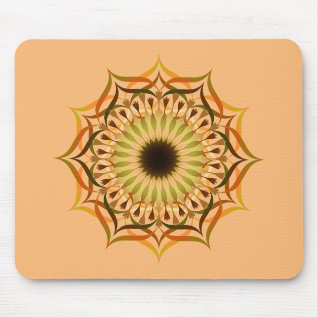Mandala Damask Lotus Flower Yoga Art Elegant Musmatta (Framsidan)