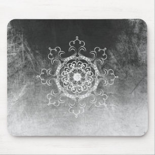 Mandala Damask Watercolor Yoga Black and White Musmatta