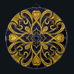 Mandala Darttavla<br><div class="desc">mandala, blue, gold, zen, meditation, wedding, chakra, wedding, flower , pattern indian, baroque</div>