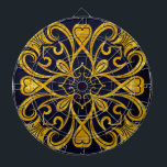 Mandala Darttavla<br><div class="desc">mandala, blue, gold, zen, meditation, wedding, chakra, wedding, flower , pattern indian, baroque</div>