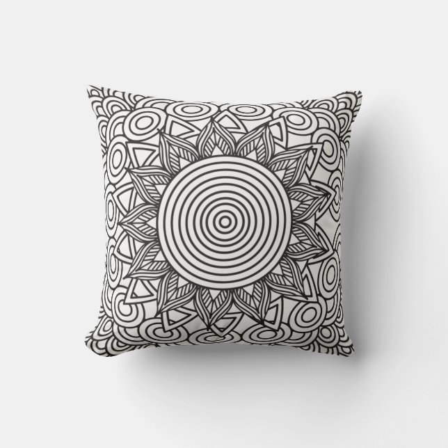 Mandala Dekorativ Etisk Design Kudde (Framsida)