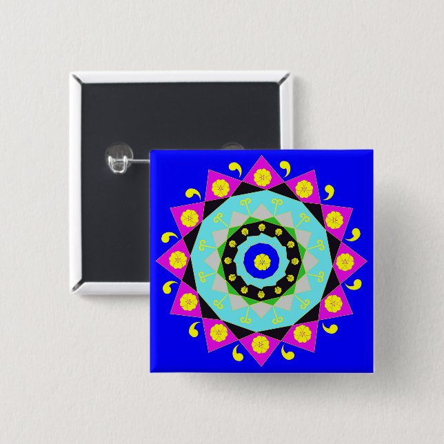 Mandala:dekorativ knapp (Framsida & baksida)
