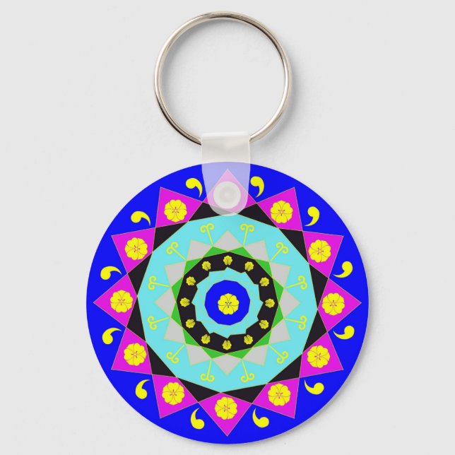 Mandala:dekorativ nyckelkedja nyckelring (Framsida)