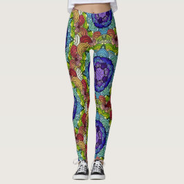 Mandala Design i levande jeweltoner Leggings