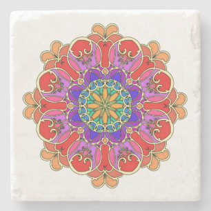 Mandala Design i rik jewel-toner Stenunderlägg