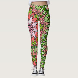 Mandala Design jul Pointsettia, Helgdag Leggings