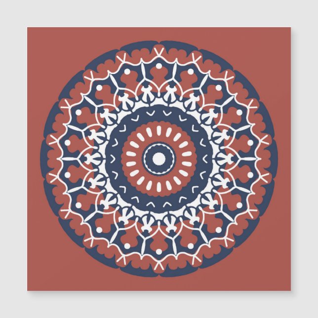 Mandala Design Magnetic Card Magnetisk Inbjudningskort (Framsida)