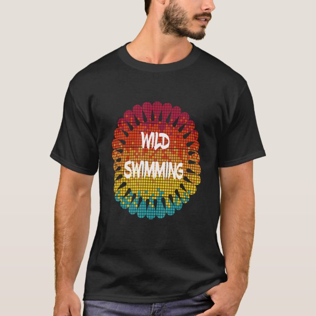 Mandala Design Open Vatten Ocean Sea Swimming Vild T Shirt (Framsida)