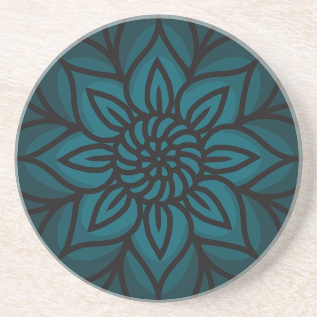 Mandala Design Sandstens Coaster Underlägg (Framsidan)