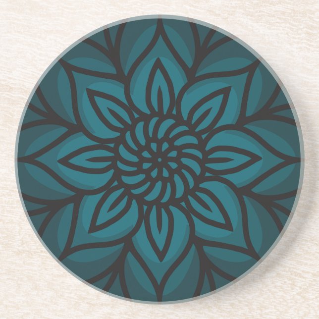 Mandala Design Sandstone Coaster Underlägg (Framsidan)