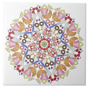 Mandala Design, Whimsical Kitchen Kakelplatta