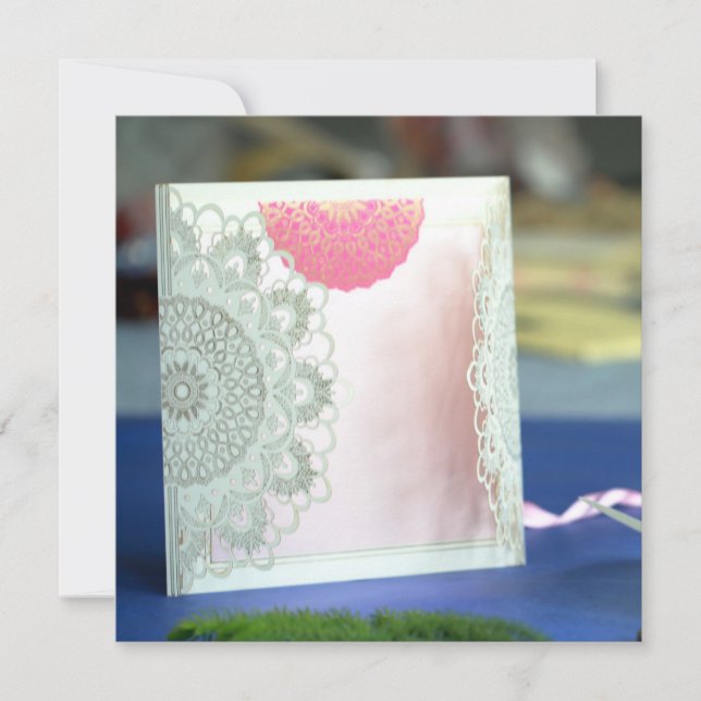 Mandala Designer Inbjudan | IndiskaBröllopskort (Framsida)