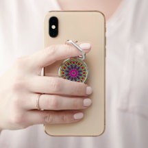 Mandala, detaljerad Rosa Grönt Flower -