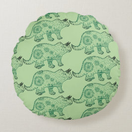 Mandala dinosaur konst rund kudde