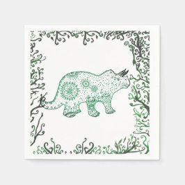 Mandala Dinosaur Papper Napkins Pappersservett