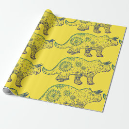 Mandala Dinosaur Wrapping Papper Presentpapper