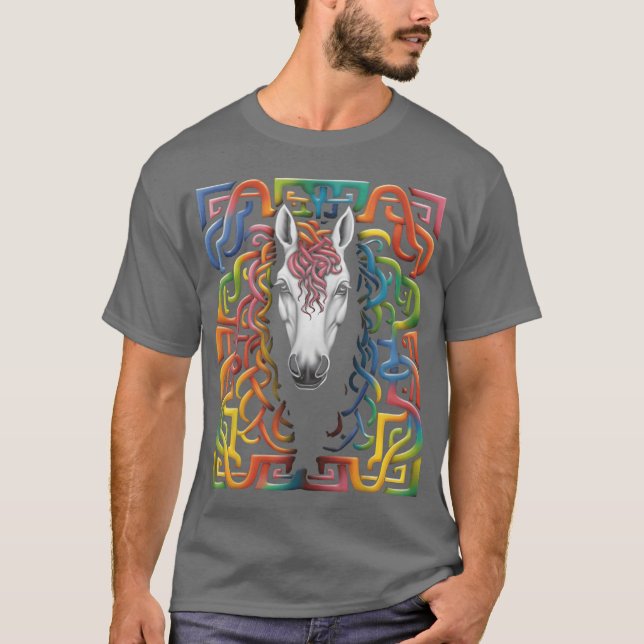 Mandala Djur Färgrik Illustration present T Shirt (Framsida)