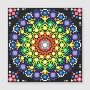 Mandala Dot Fractal Retro Hippie Trippy Dots Card