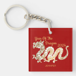 Mandala Dragon 2024 Kinesiskt nyårsrött