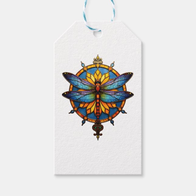Mandala Dragonfly Luminous Sacred Geometry Spiritu Presentetikett (Framsidan)