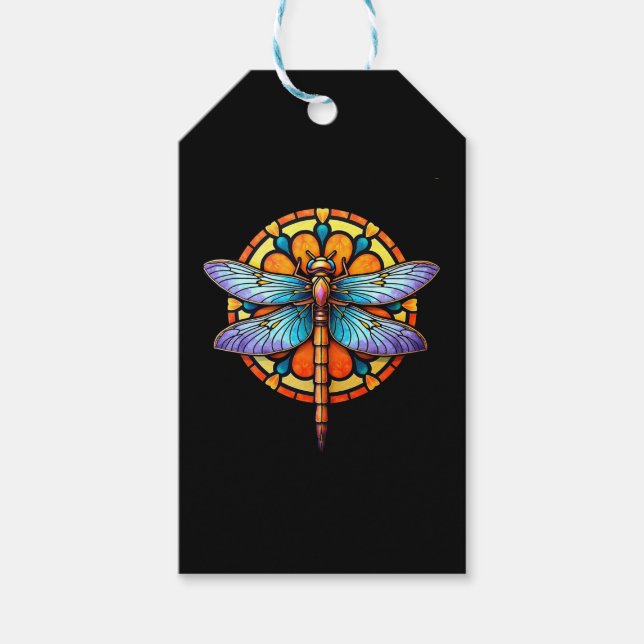 Mandala Dragonfly Luminous Sacred Geometry Spiritu Presentetikett (Framsidan)