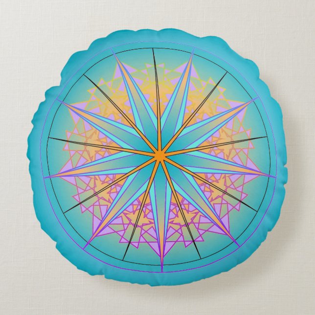 Mandala dröm- #1 rund kudde (Framsidan)