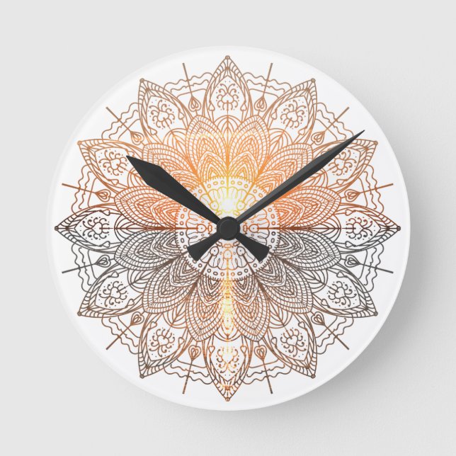mandala du coucher de soleil rund klocka (Framsida)