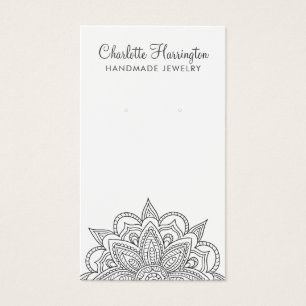 Mandala Earring Jewelry Visning Card Visitkort