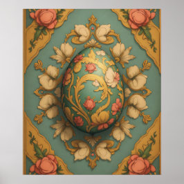 Mandala Egg - Intricate Boho Blommigt Design Poster