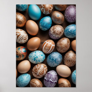 Mandala Egg - Intricate Boho Blommigt Design Poster